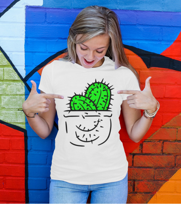 Pocket Funny Kakten Cactus Flo Spiky Green Plant T-Shirt