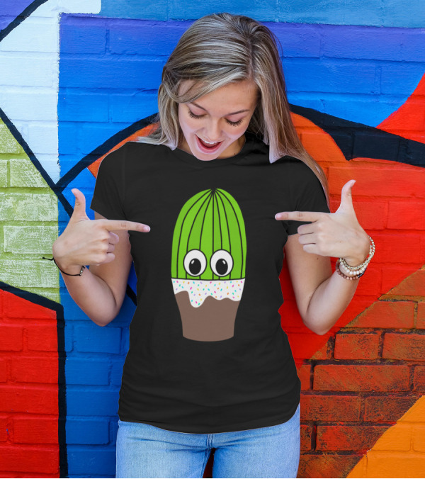 Kawaii Cactus With Sprinkles In Cake Pot T-Shirt