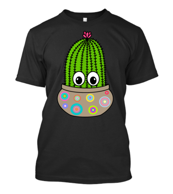 Colorful Potted Saguaro With Cute Jar And Big Eyes T-Shirt