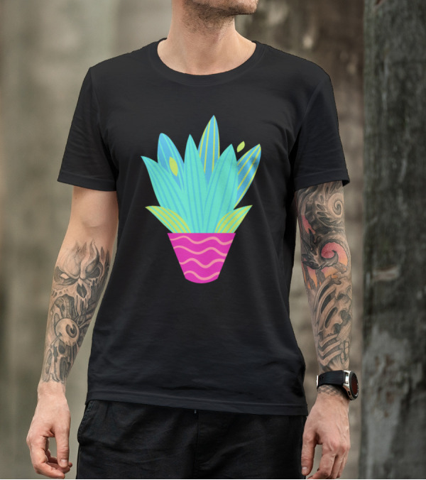 Pretty Aloe Vera In Vibrantly Colored Pink Pot T-Shirt