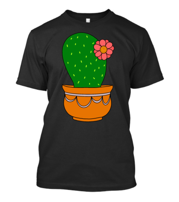 Pretty Cactus With Flower In Decorative Pot T-Shirt