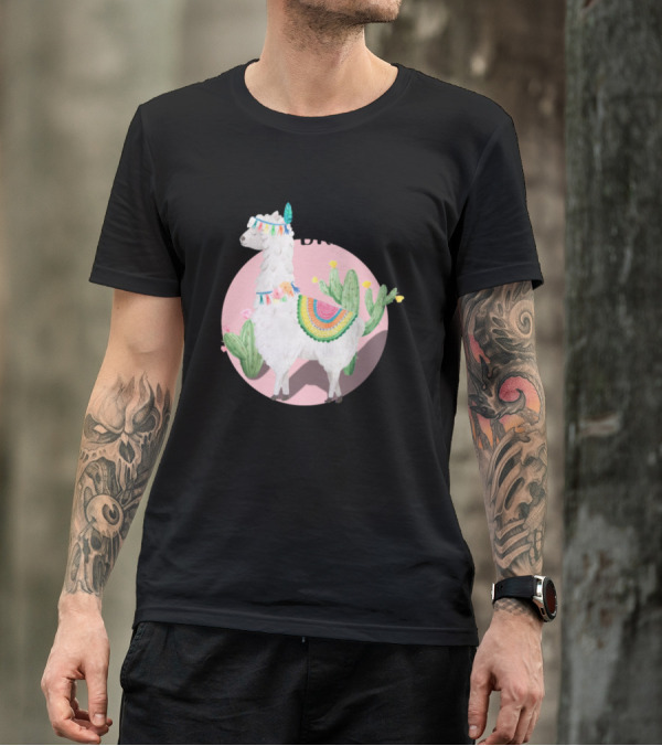 Save The Drama For Your Llama With Cactus And Colorful Blanket T-Shirt