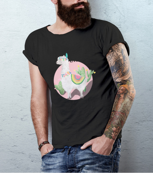 Save The Drama For Your Llama With Cactus And Colorful Blanket T-Shirt