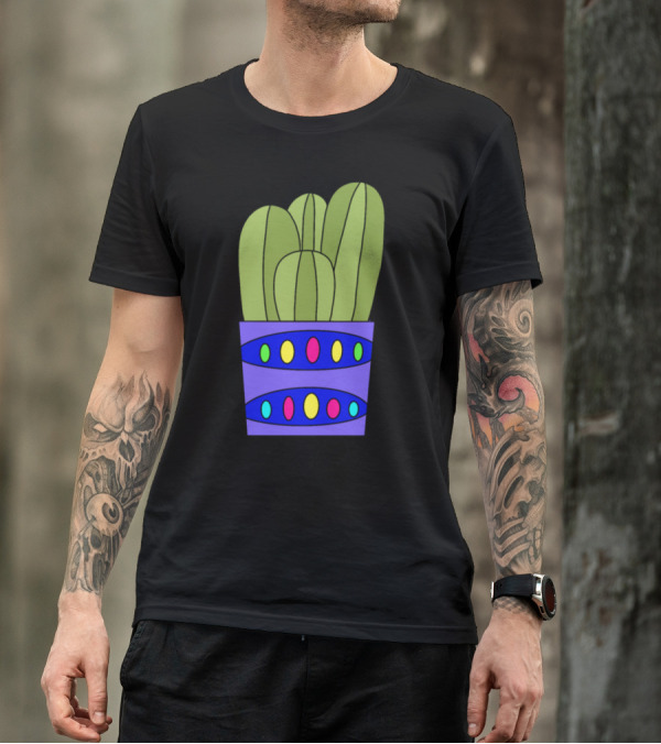 Simple Cacti In Colorful Fancy Pot T-Shirt