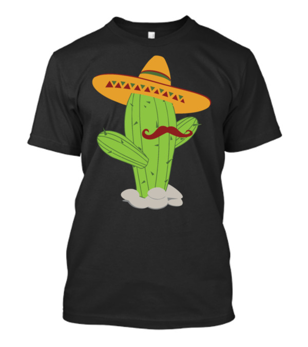 Sombrero Mustache Cactus Day Of The Dead Iconic T-Shirt