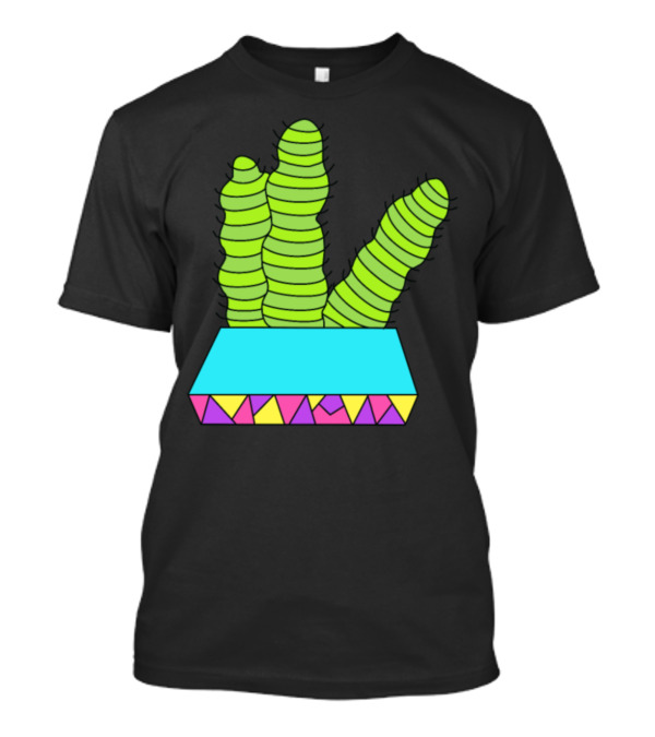Spaceworm Cactuses Geometric Planter T-Shirt