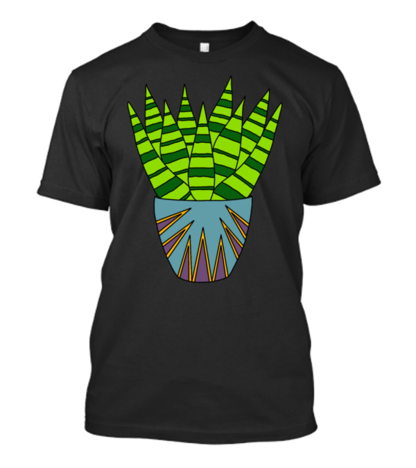 Succulent Cluster In Geometric Triangle-patterned Pot T-Shirt