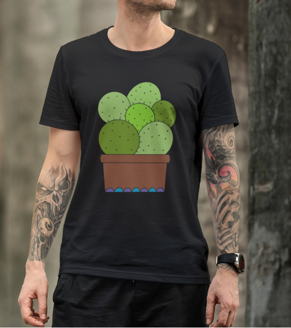Tight Cacti In Vibrant Clay Pot T-Shirt