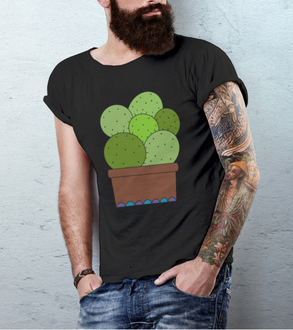 Tight Cacti In Vibrant Clay Pot T-Shirt