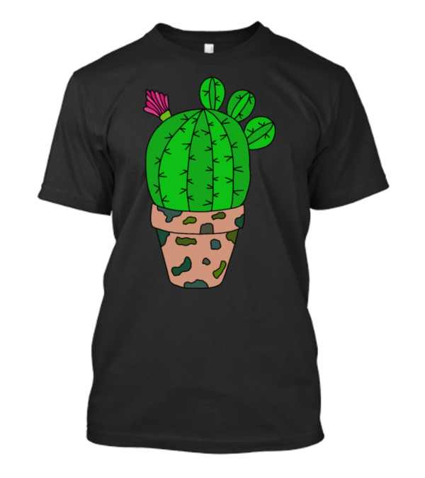 Time To Repot The Camouflage Cactus Green Succulent Plant In Camouflage Patterned Pot T-Shirt
