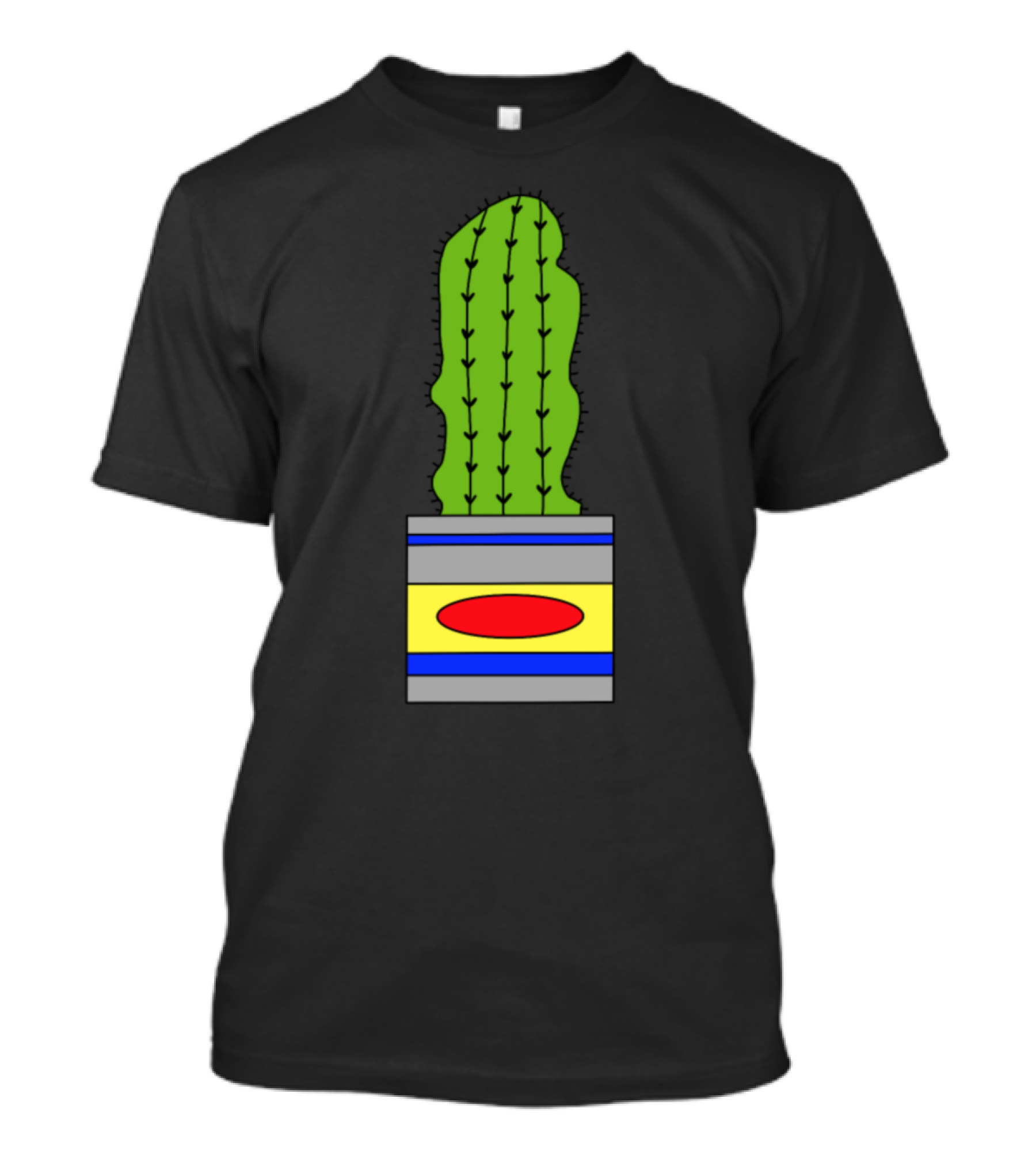 The Cactus Statue Geometric Pot Visual T-Shirt