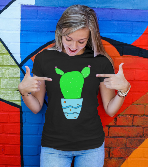 The Cactus Universe Potted Prickly Plant With Cosmic T-Shirt
