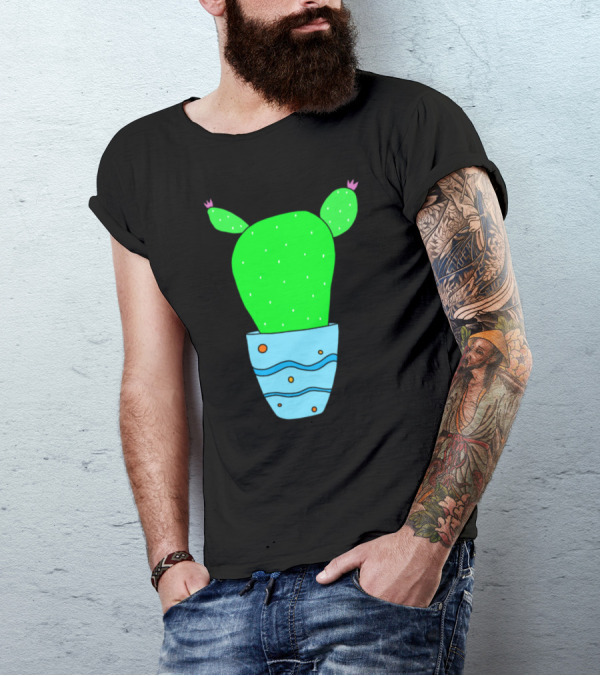 The Cactus Universe Potted Prickly Plant With Cosmic T-Shirt