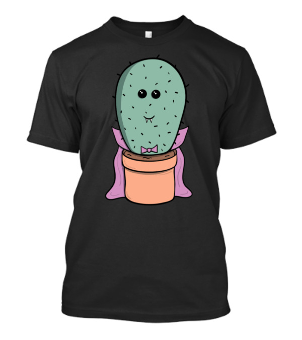 Vampire Cactus With Fangs And Purple Cape T-Shirt
