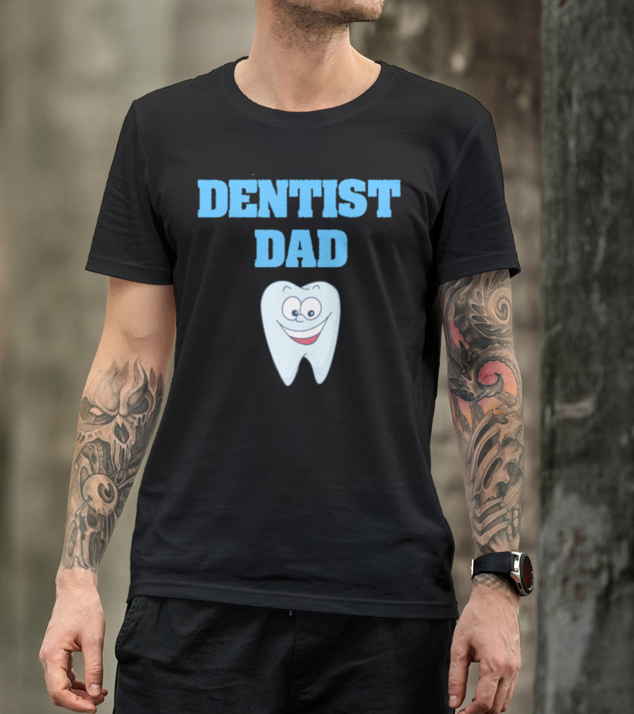 Dentist Dad Tooth Cartoon Papa Dentist T-Shirt