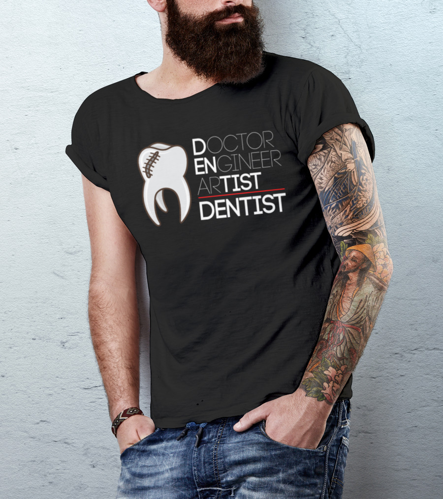 Doctor Engineer Artist Dentist Football Tooth T-Shirt
