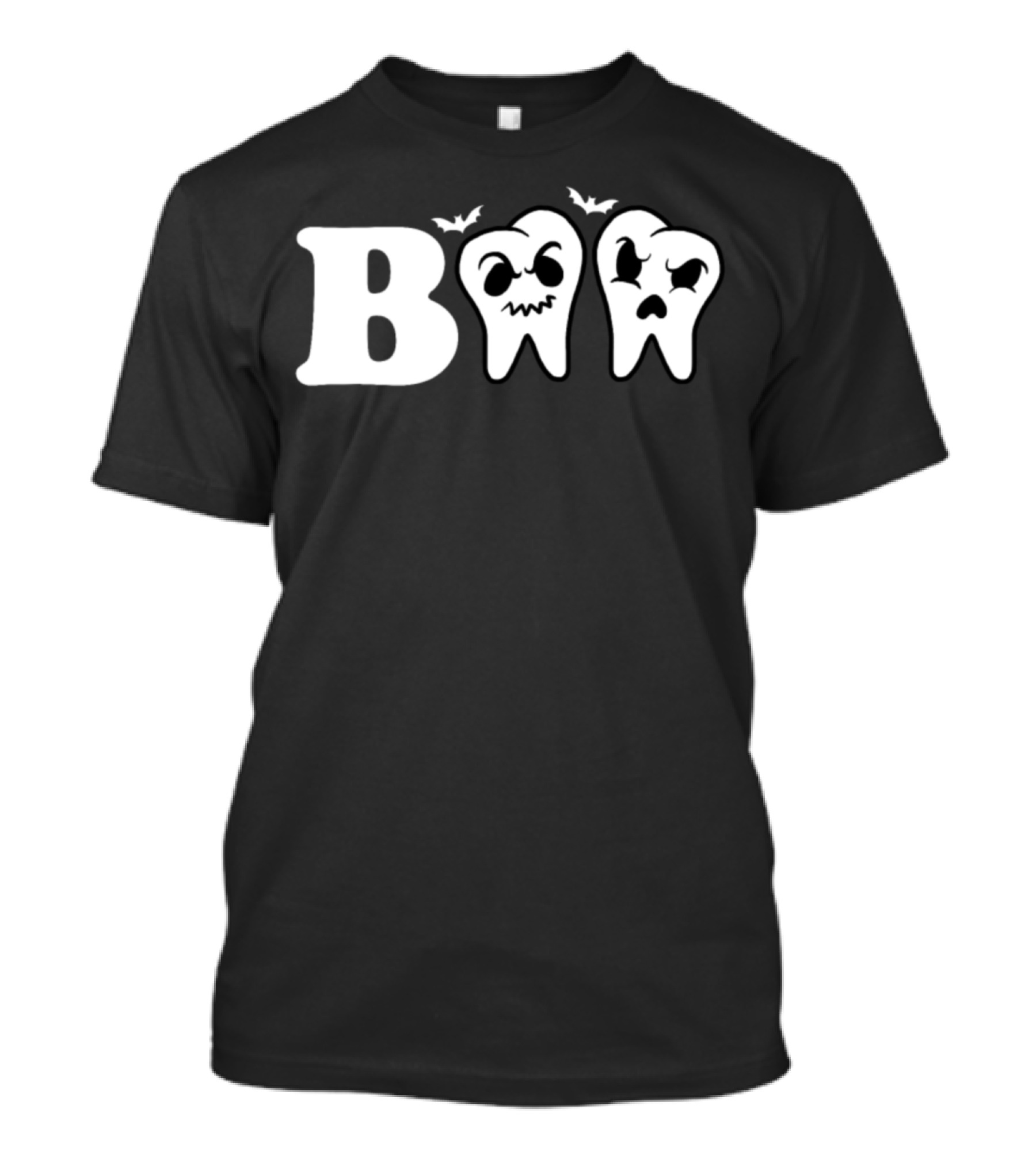 Boo Halloween Teeth With Bats T-Shirt