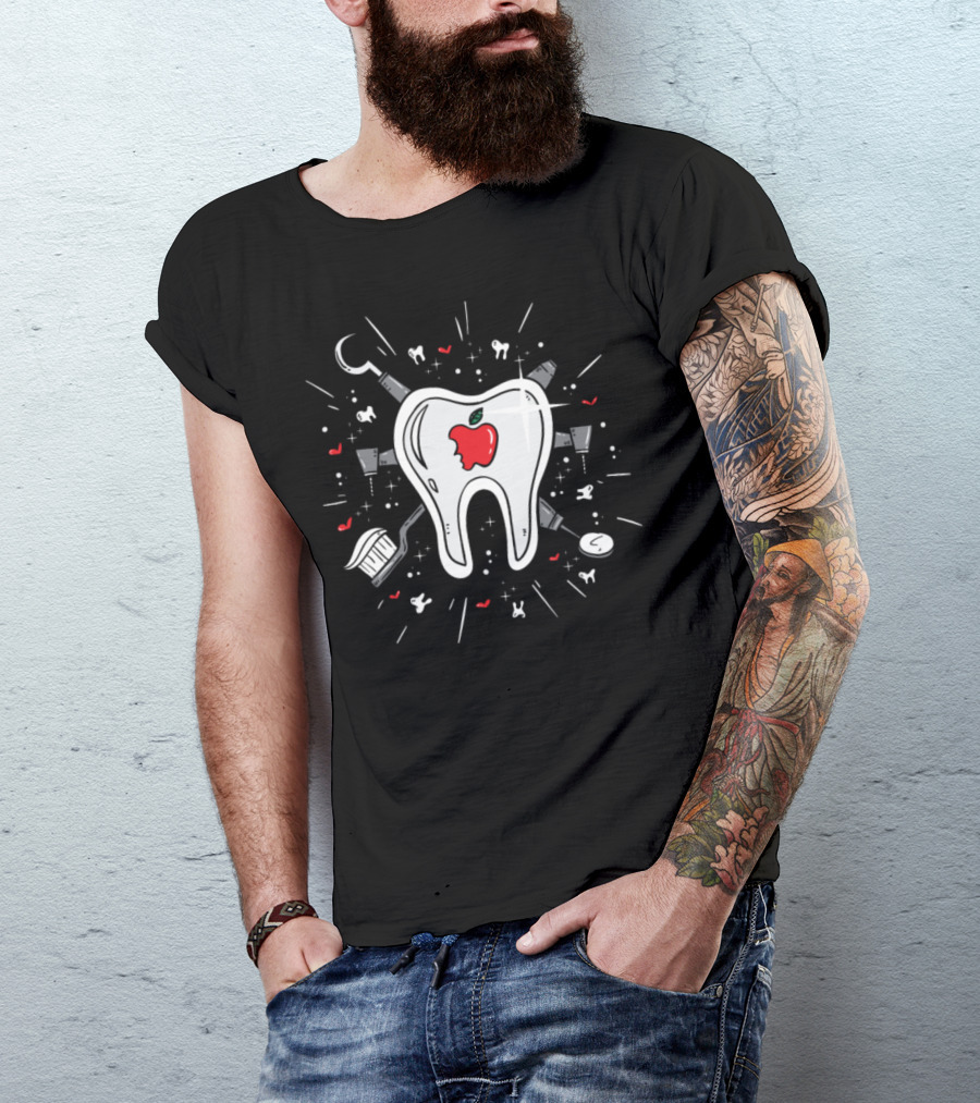 Molar Apple Dentistry Dentist Healths T-Shirt