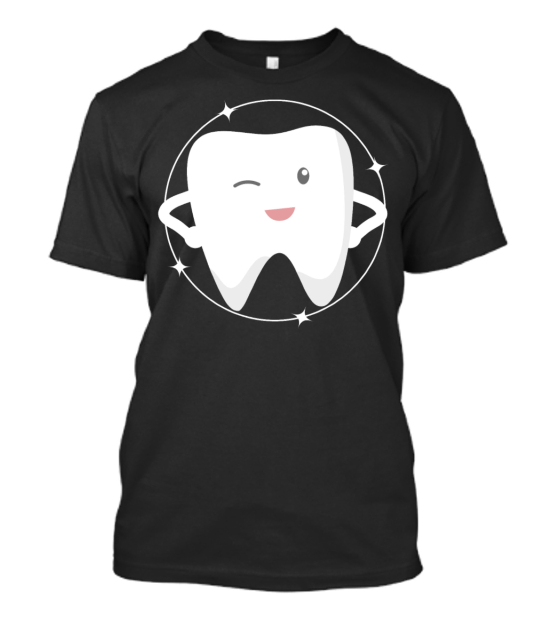 Tooth Lover Winking Smiling Tooth With Sparkling Stars T-Shirt