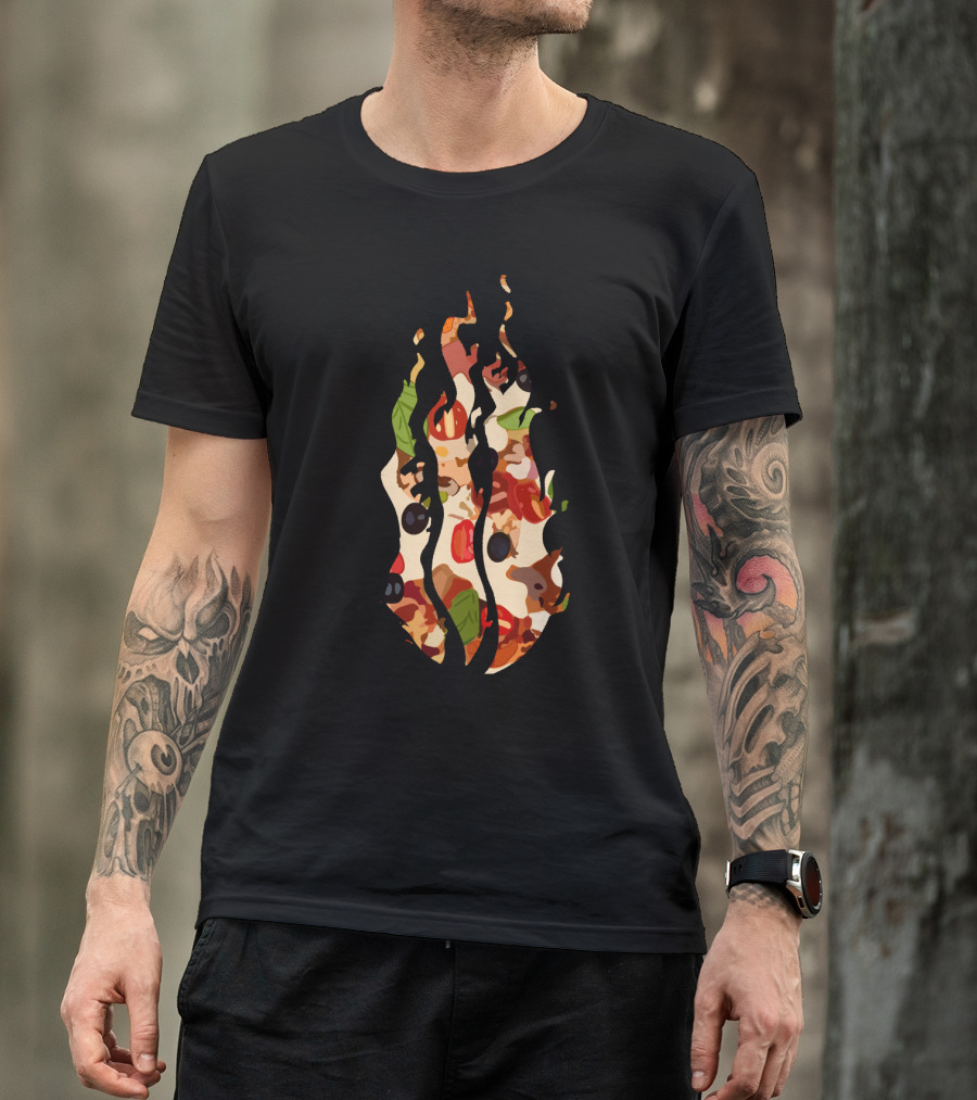 Preston Pizza Flame Design Hot Dog Love T-Shirt