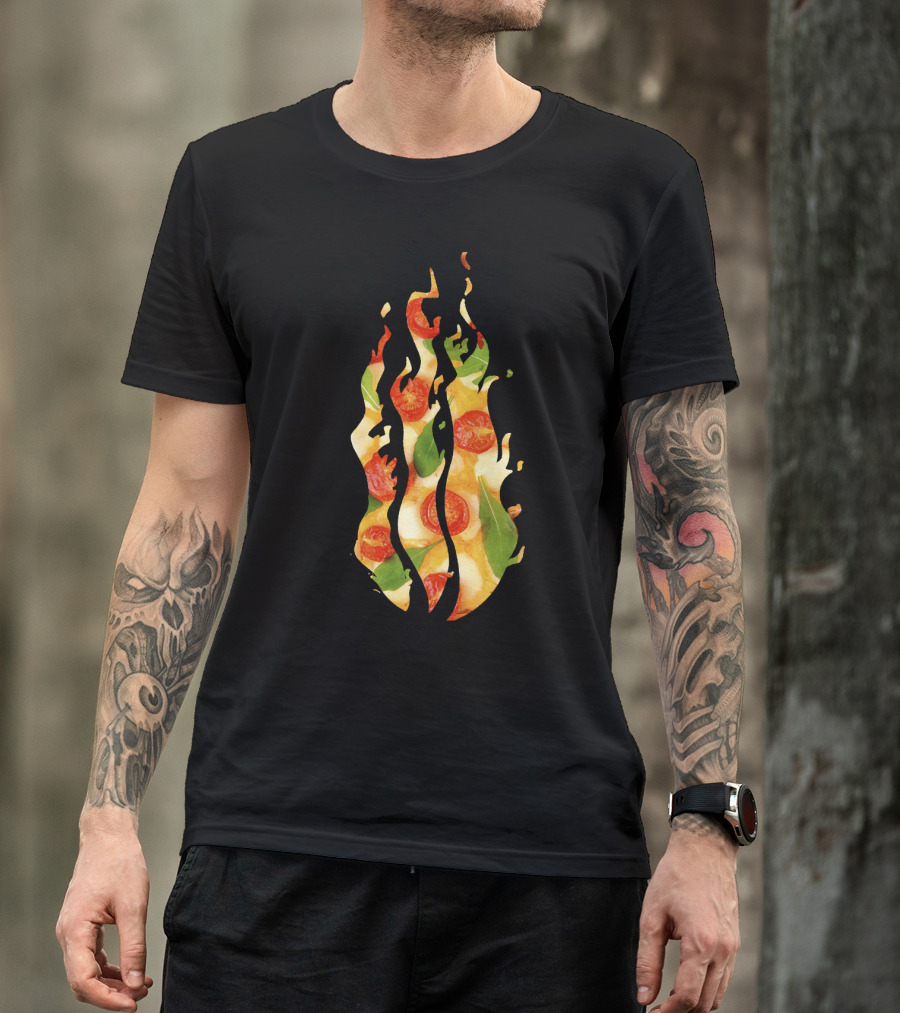 Preston Loves Pizza Fire Pepperoni Tomato T-Shirt