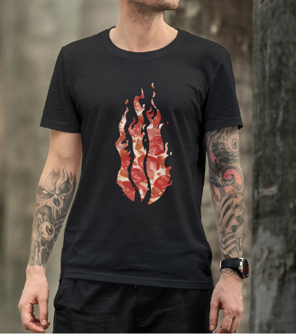 Preston Love Pizza Flame Pepperoni Fire T-Shirt