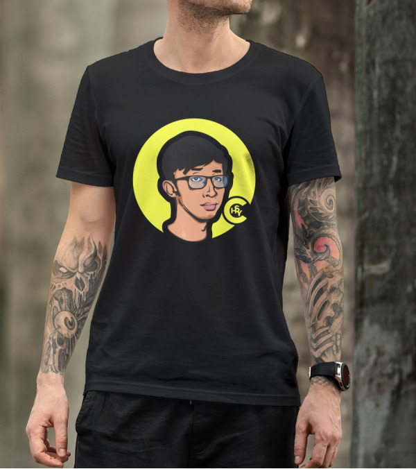 Paolul HRY Digital Cartoon Portrait With Glasses T-Shirt