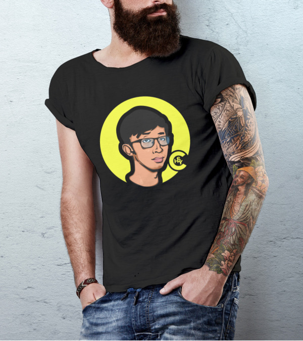 Paolul HRY Digital Cartoon Portrait With Glasses T-Shirt