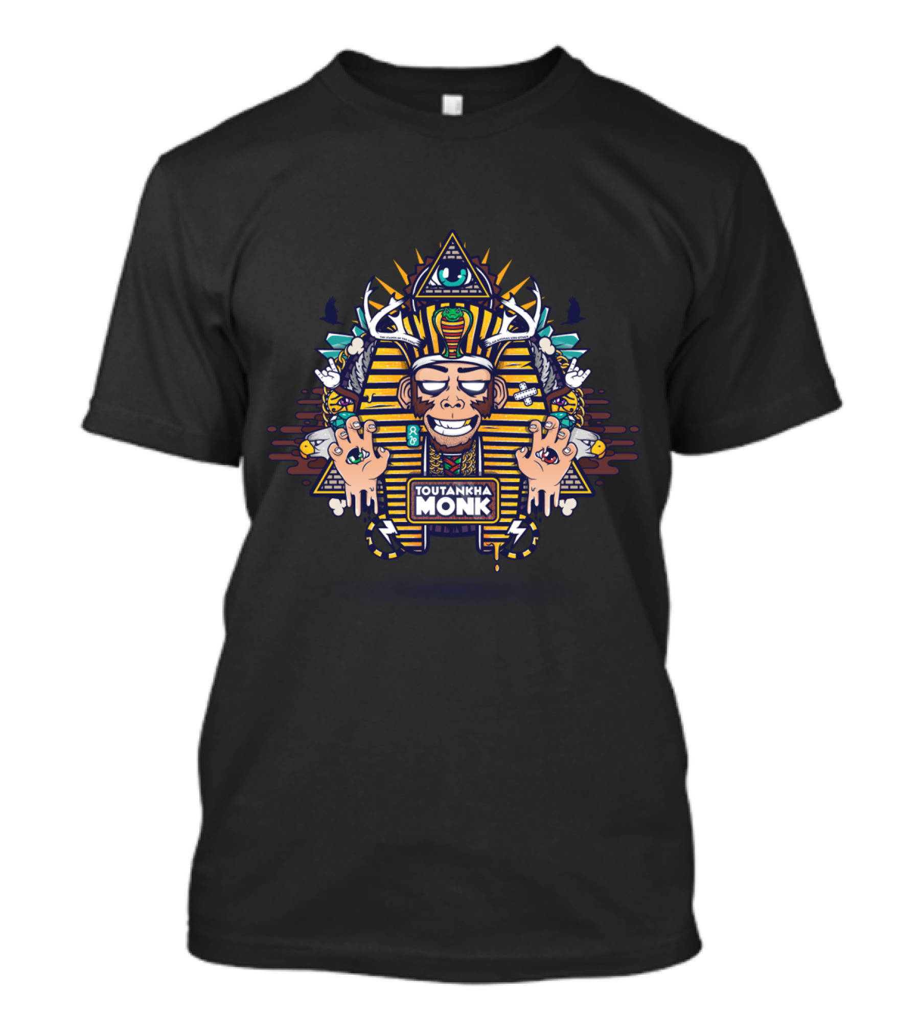 Toutankhamon Monkey Totem Pyramid Pharaonic T-Shirt