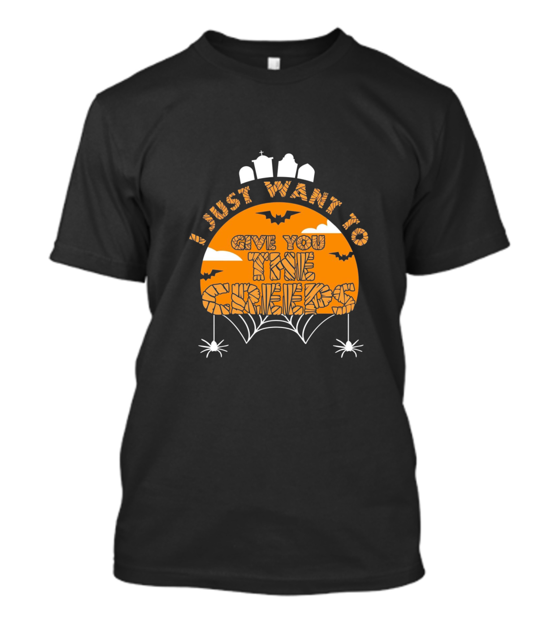 I Just Want To Give You The Creeps Halloween Bats And Tombstones T-Shirt
