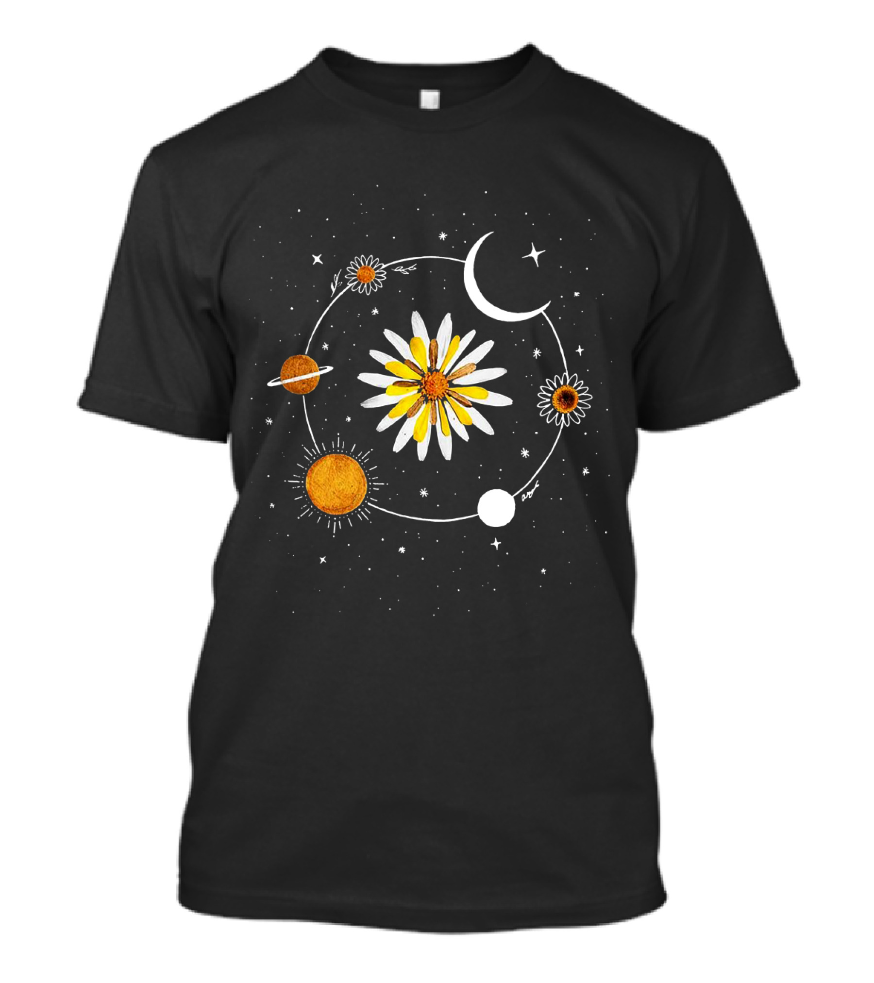 The Infinite Cosmic Daisy Solar System Moon Stars T-Shirt