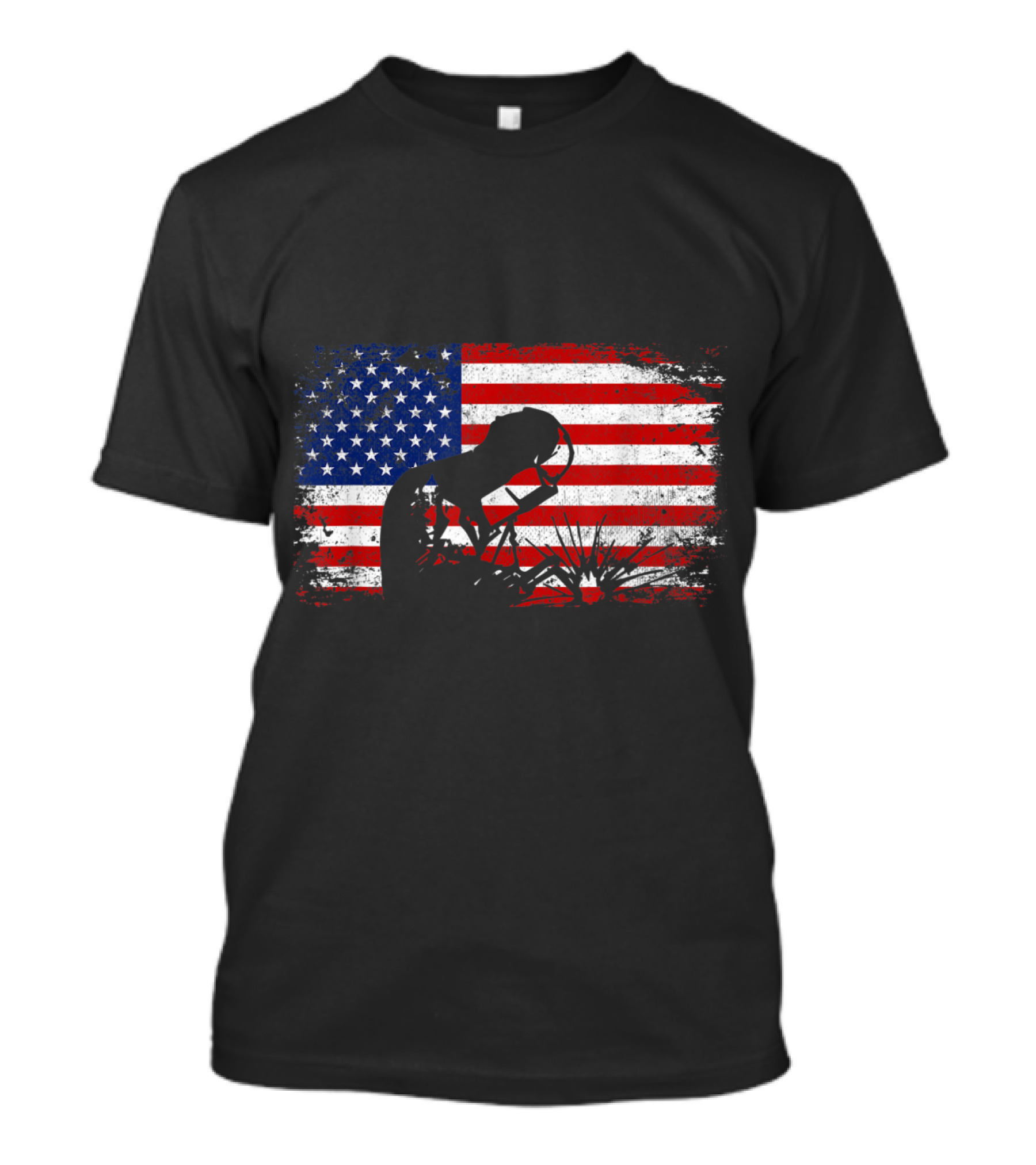Welder Silhouette American Flag USA Patriotic Welding T-Shirt