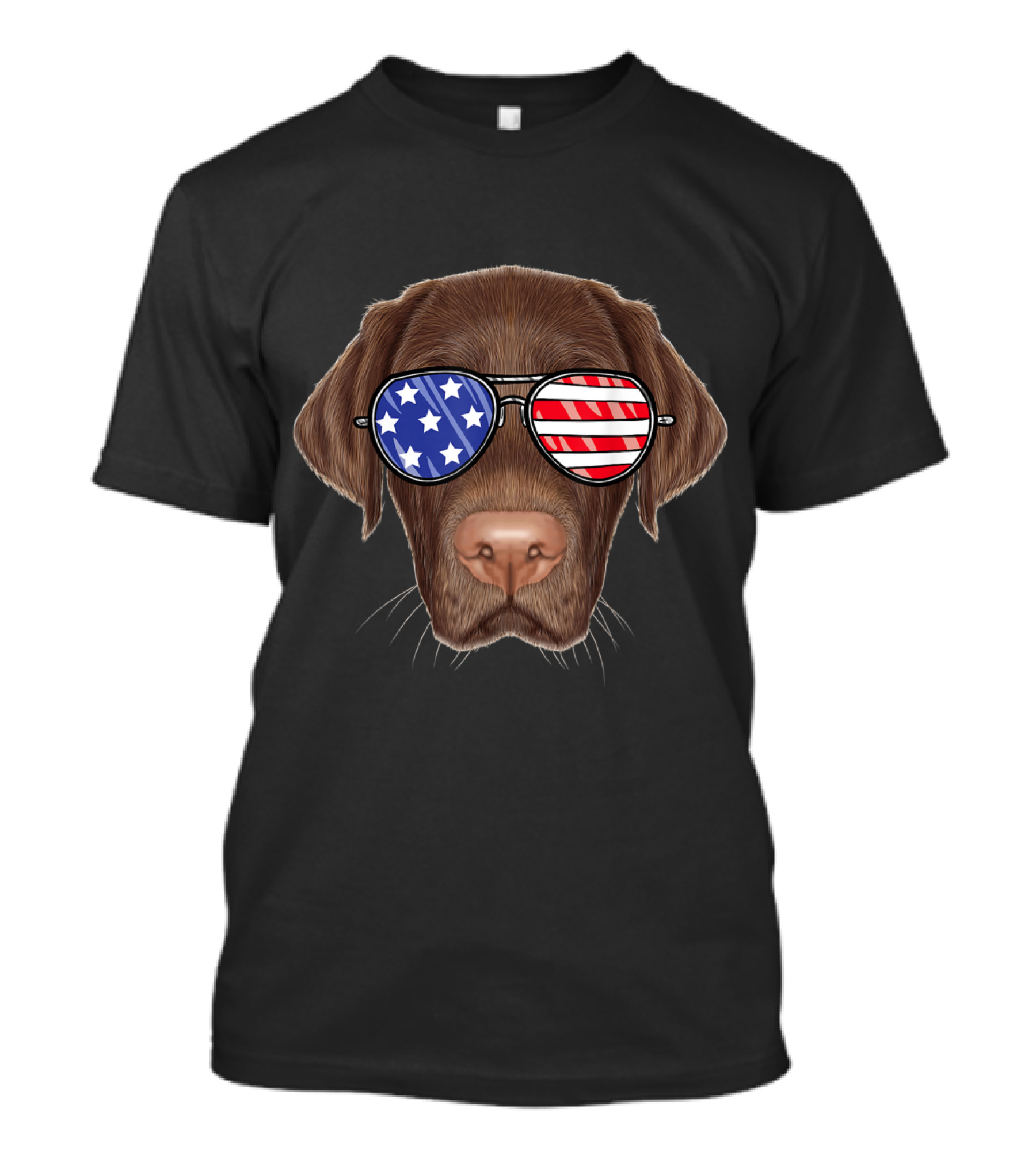 Labrador Dog American Flag Sunglasses Patriotic Merica 4th Of July T-Shirt