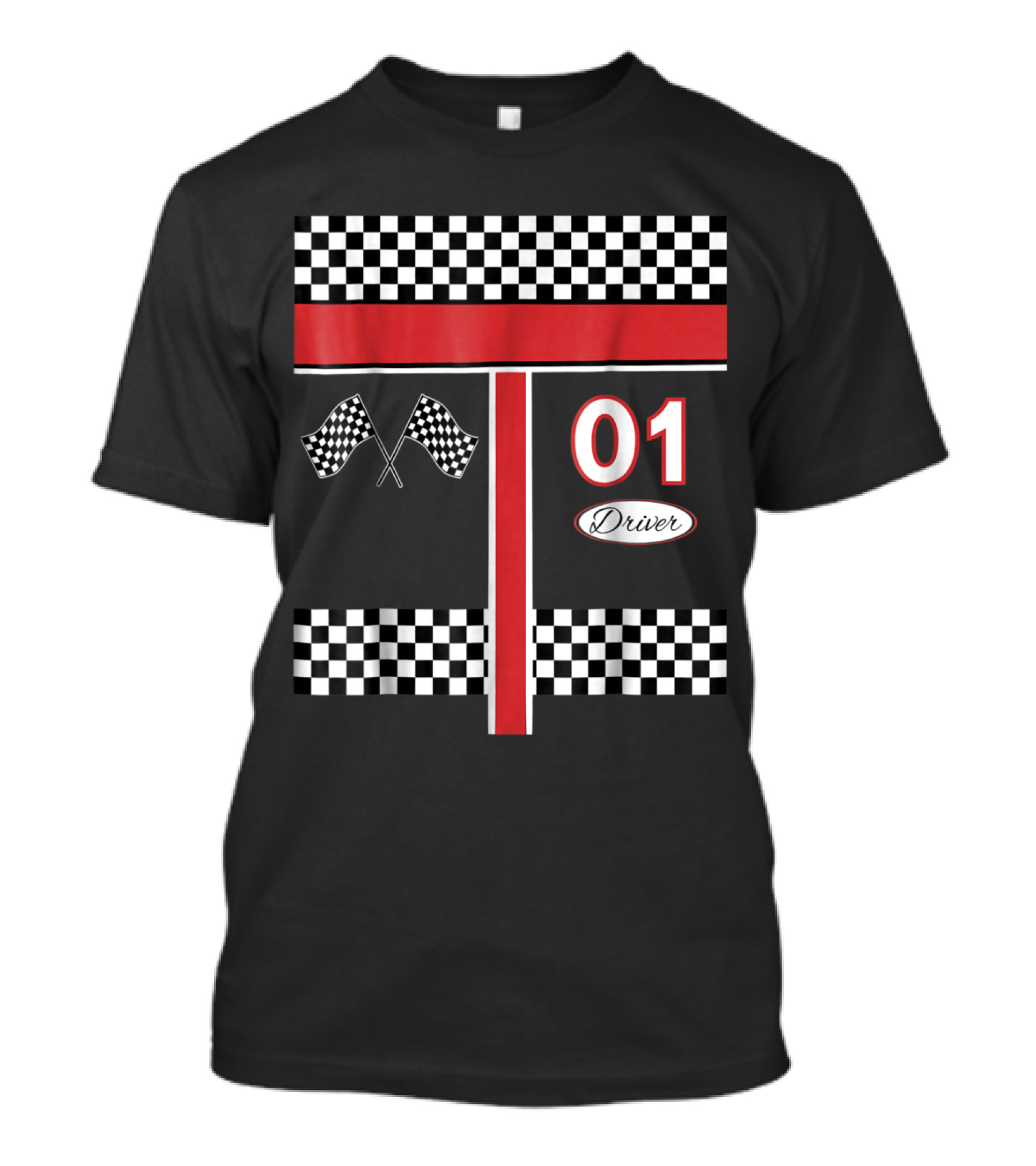 Checkered Flag 01 Driver Racing T-Shirt