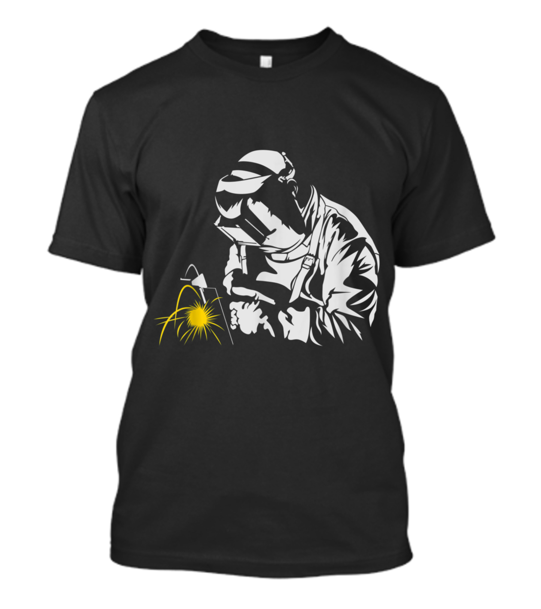 Welder At Work Ironworker With Yellow Welding Spark Iconic T-Shirt