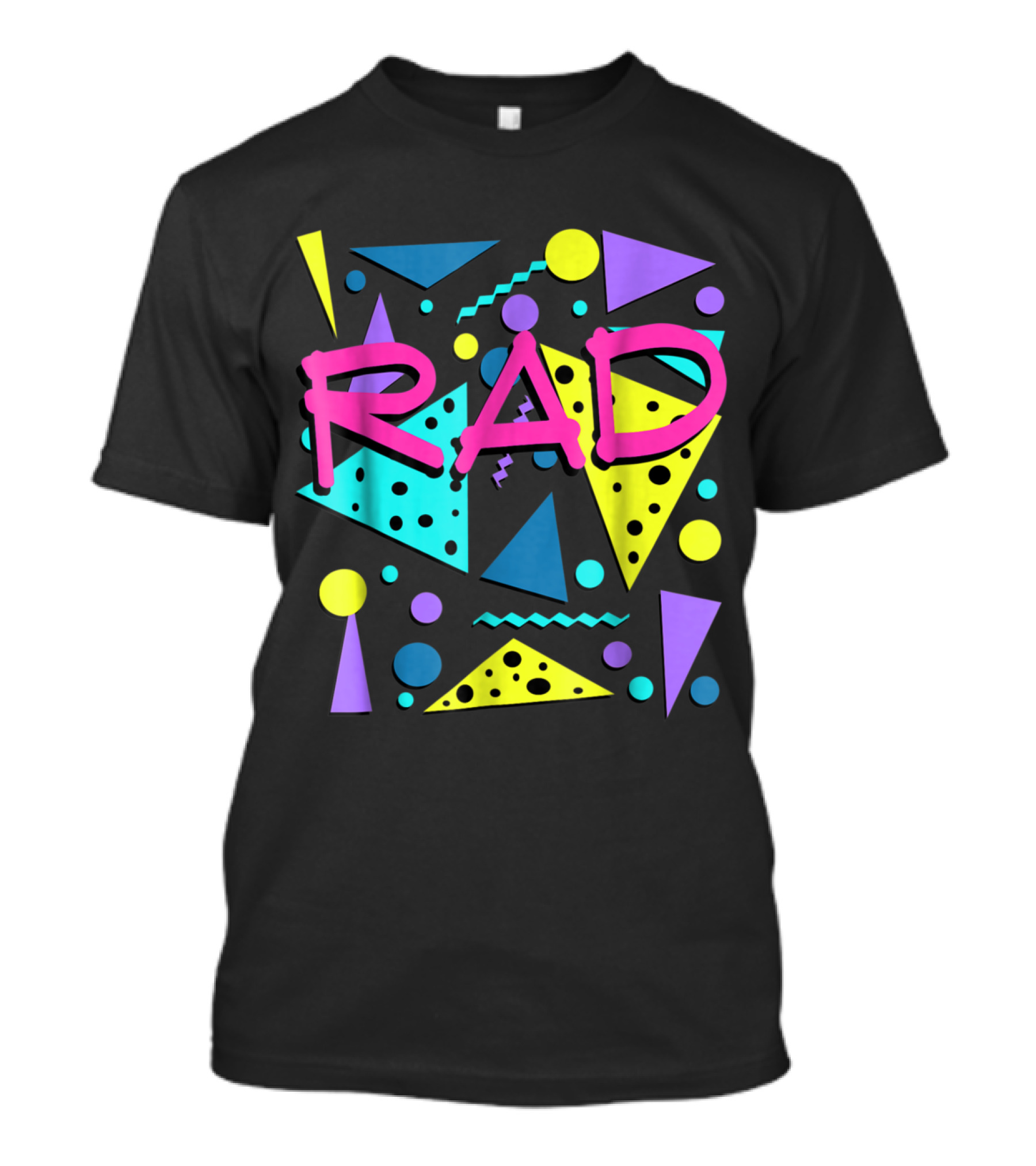 Bright Rad 1980s Vintage Eighties Geometric Neon T-Shirt
