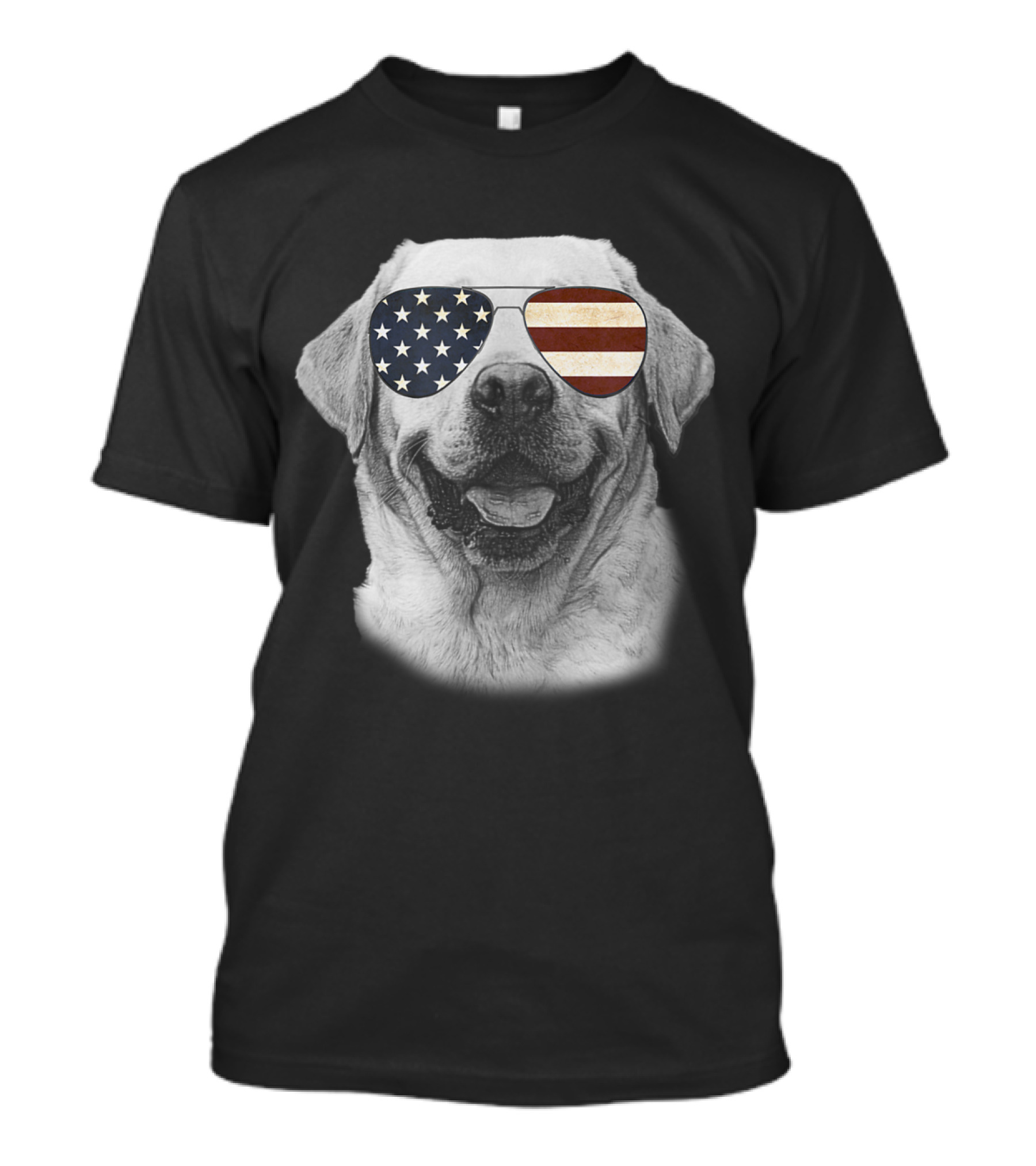 Labrador Dog Wearing USA Flag Sunglasses Patriotic American T-Shirt