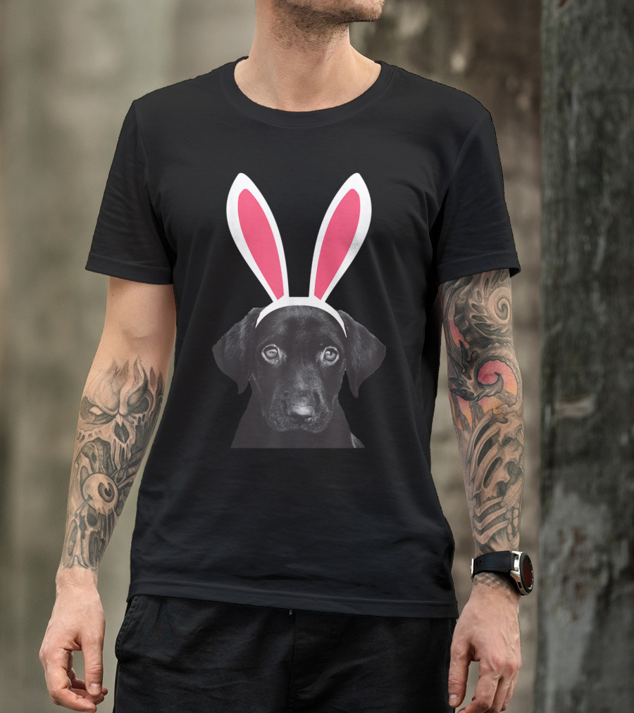 Labrador With Bunny Ears Funny Easter Dog T-Shirt