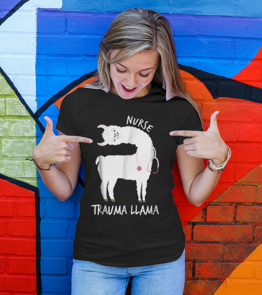Nurse Trauma Llama With Stethoscope T-Shirt