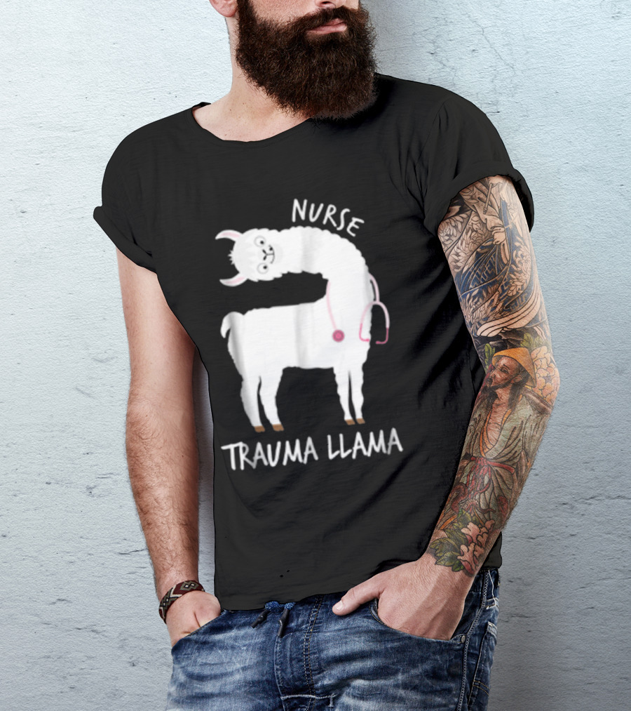 Nurse Trauma Llama With Stethoscope T-Shirt