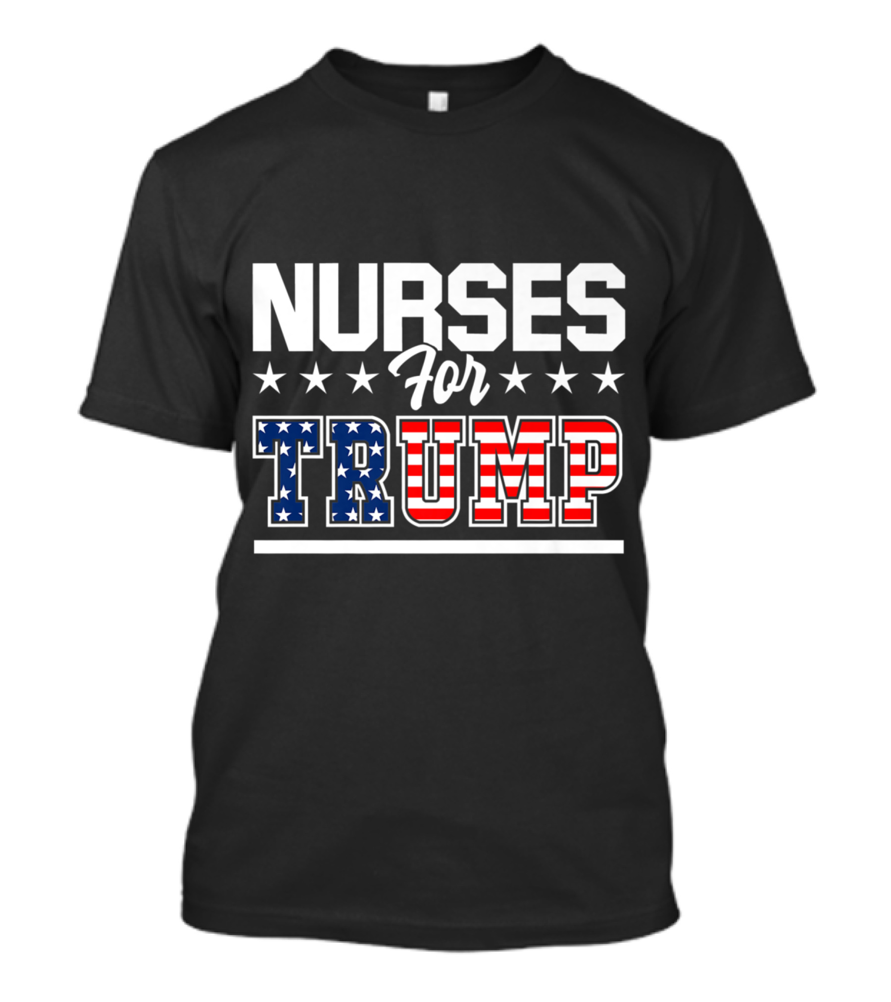 Nurses For Trump Patriotic American Flag Stars T-Shirt
