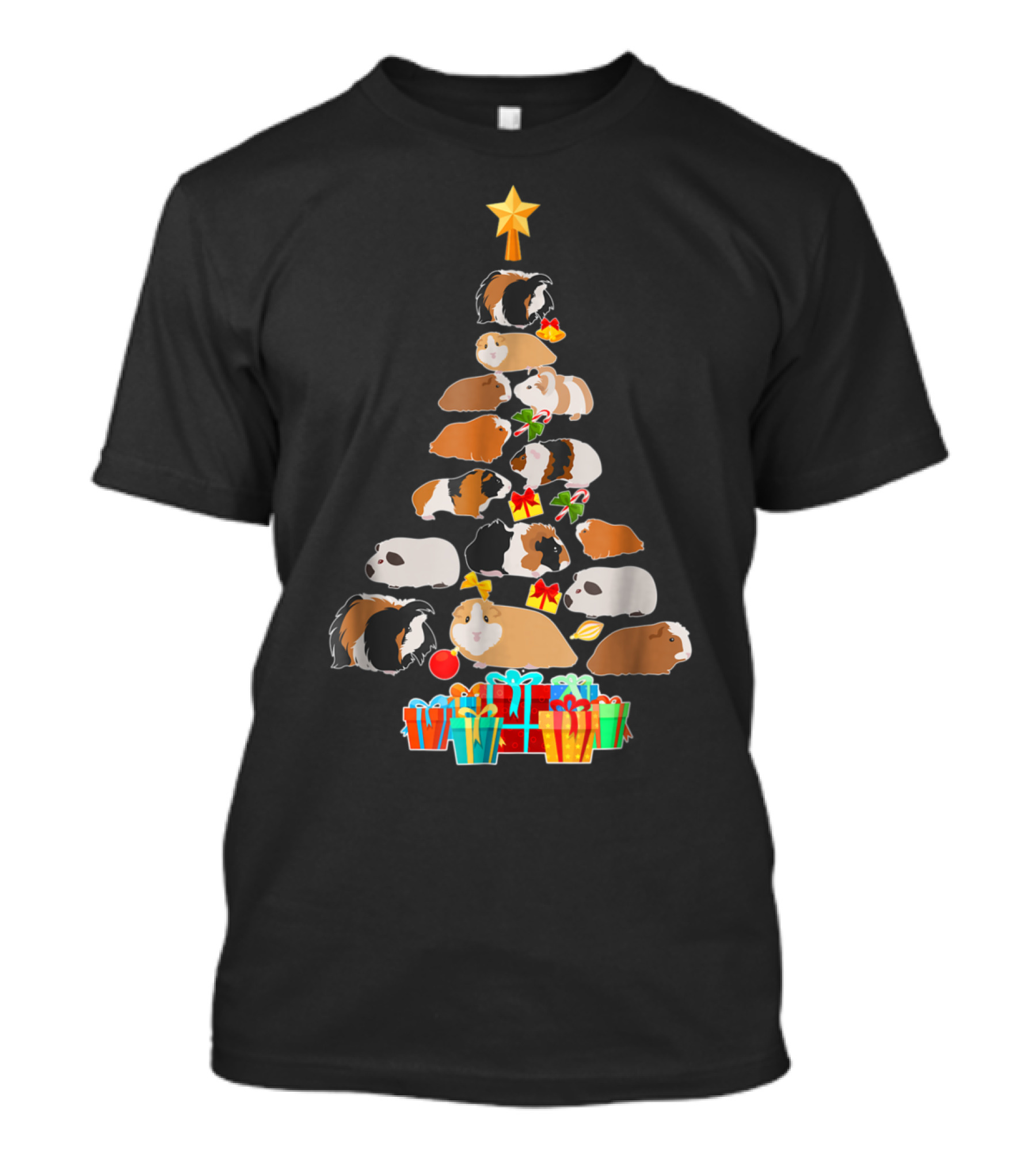 Christmas Guinea Pig Tree With Star And Presents T-Shirt