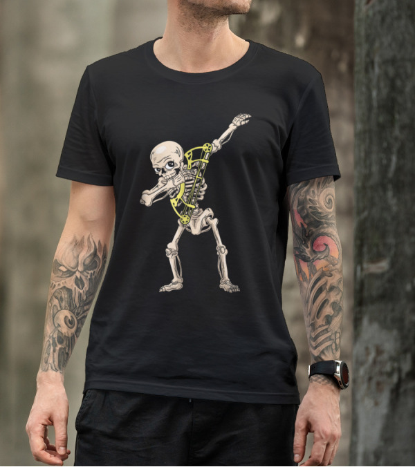 Skeleton Dab Dance Pose With Archer Bow T-Shirt
