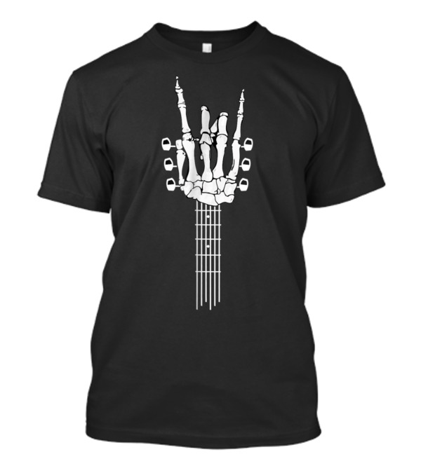 Skeleton Hand Rock Guitar Neck Gesture T-Shirt