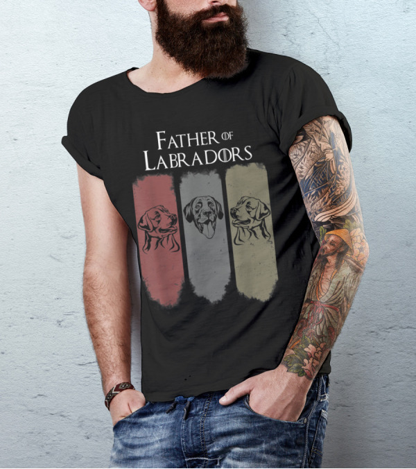 Father Of Labradors Game Of Thrones Dogs Red Gray Green T-Shirt