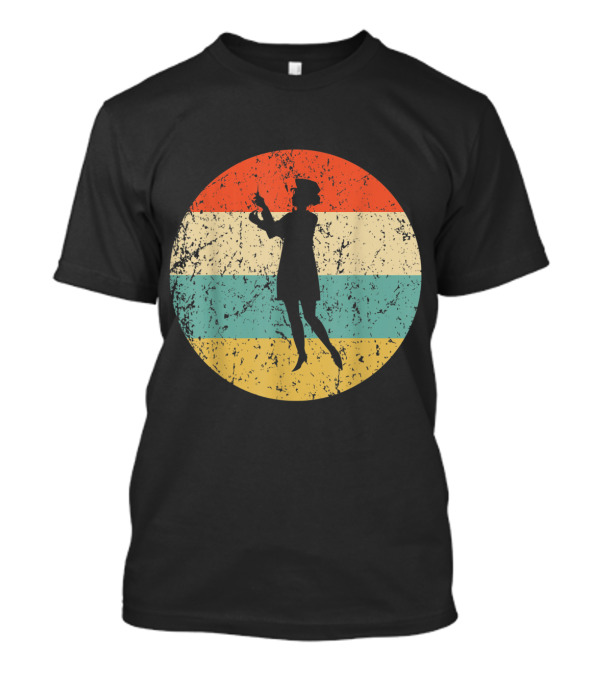 Vintage Nurse Silhouette With Retro Stripes T-Shirt