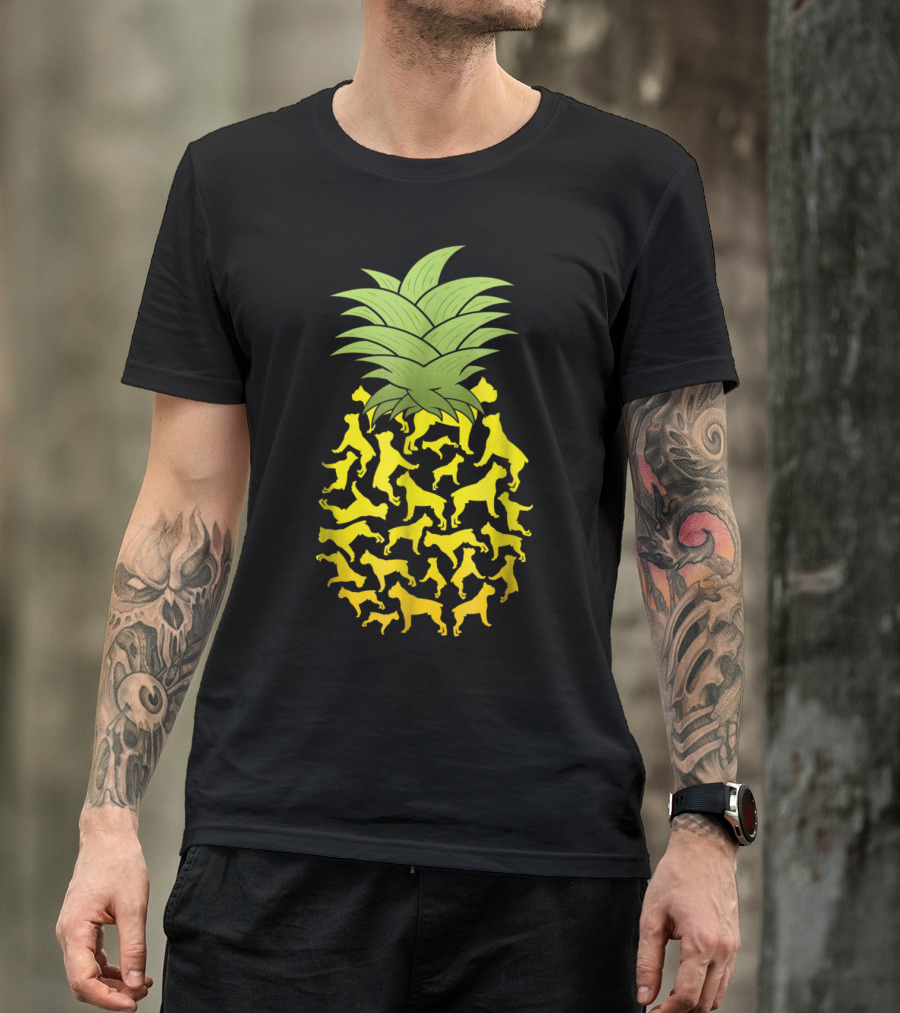 Tropical Pineapple Boxer Dog T-Shirt