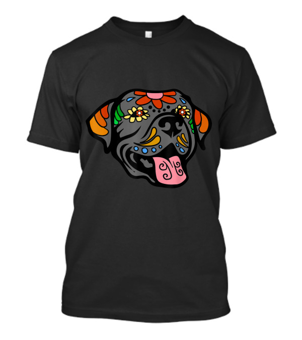 Labrador Retriever Sugar Skull Art Day Of The Dead T-Shirt