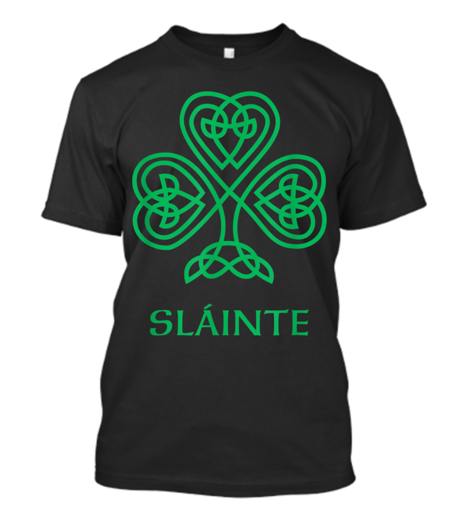 Slainte Green Celtic Knot Shamrock T-Shirt