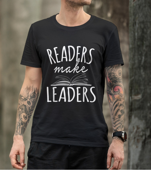Readers Make Leaders With Open Book T-Shirt